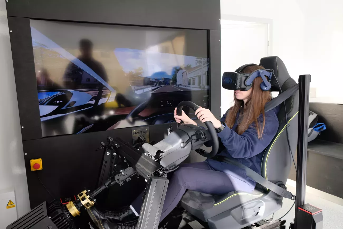 Driving in VR.